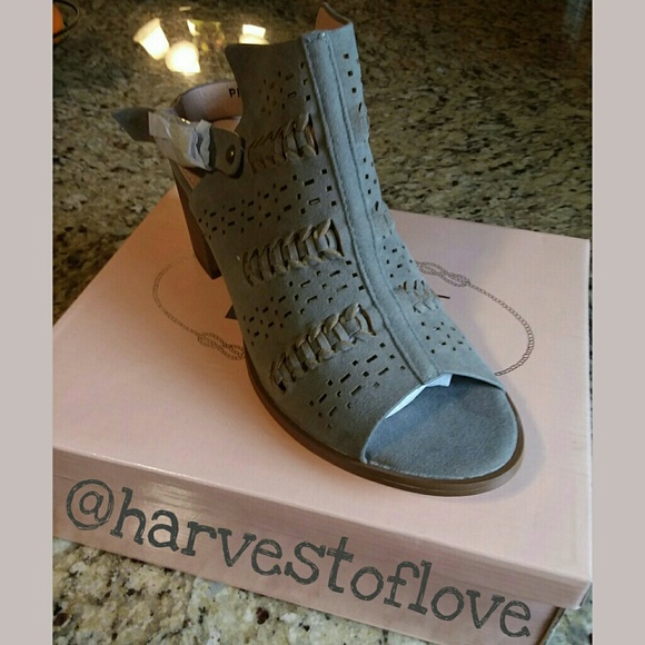⚫LIGHT GRAY  PEEP TOE BOOTIE⚫-📦NIB - Picture 3 of 3